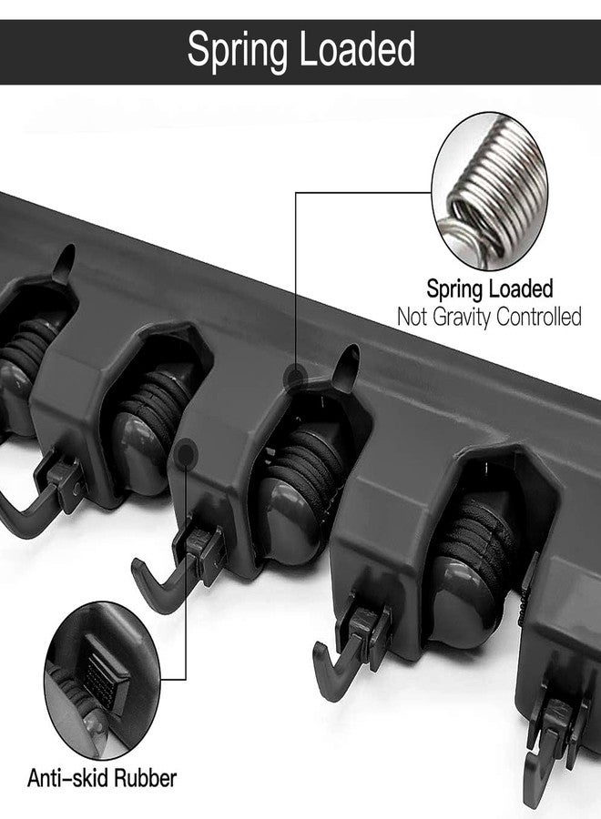 OXIOV Wall Mounted Broom and Mop Holder Organizer Stand For Home Garden Garage And Storage, 5 Ball Slots, Black - Image 3